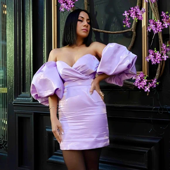 Bella Barnett Dresses | Puff Sleeves Mini Dress in Color Purple / Wore It Just for Pictures | Color: Purple | Size: M | Thenuriarose's Closet
